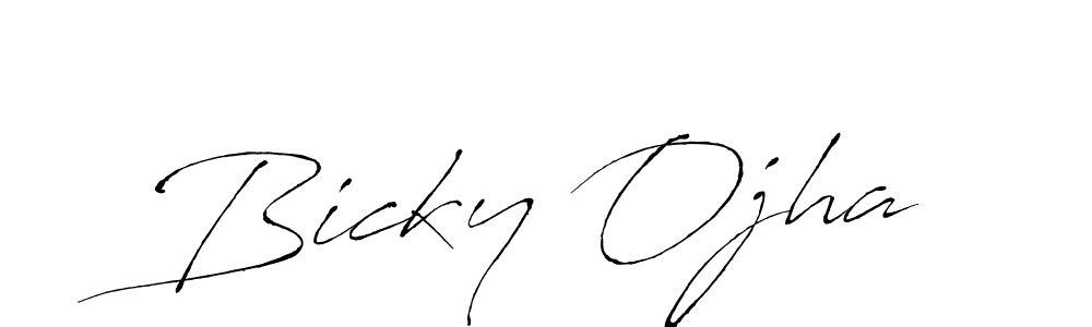 Design your own signature with our free online signature maker. With this signature software, you can create a handwritten (Antro_Vectra) signature for name Bicky Ojha. Bicky Ojha signature style 6 images and pictures png