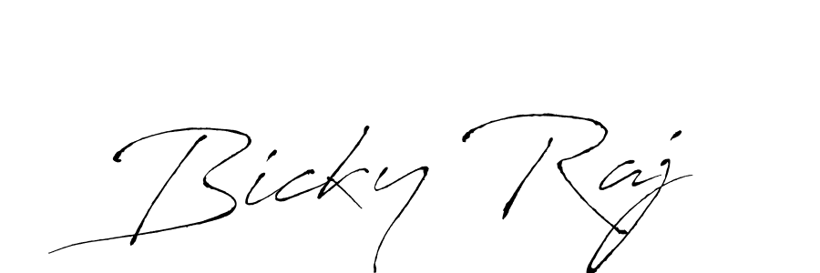 How to make Bicky Raj signature? Antro_Vectra is a professional autograph style. Create handwritten signature for Bicky Raj name. Bicky Raj signature style 6 images and pictures png