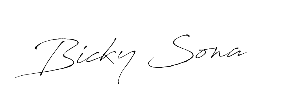 Similarly Antro_Vectra is the best handwritten signature design. Signature creator online .You can use it as an online autograph creator for name Bicky Sona. Bicky Sona signature style 6 images and pictures png