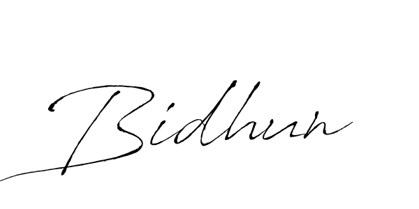 Use a signature maker to create a handwritten signature online. With this signature software, you can design (Antro_Vectra) your own signature for name Bidhun. Bidhun signature style 6 images and pictures png