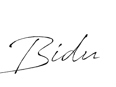 Make a beautiful signature design for name Bidu. With this signature (Antro_Vectra) style, you can create a handwritten signature for free. Bidu signature style 6 images and pictures png