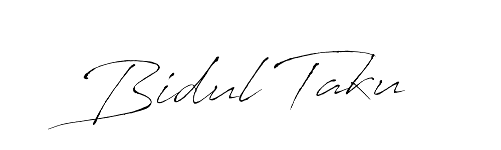 Make a beautiful signature design for name Bidul Taku. With this signature (Antro_Vectra) style, you can create a handwritten signature for free. Bidul Taku signature style 6 images and pictures png