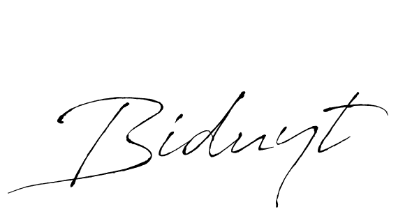 Antro_Vectra is a professional signature style that is perfect for those who want to add a touch of class to their signature. It is also a great choice for those who want to make their signature more unique. Get Biduyt name to fancy signature for free. Biduyt signature style 6 images and pictures png