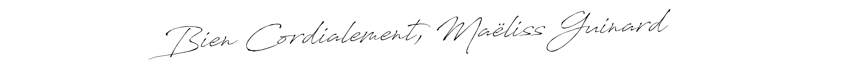 Also we have Bien Cordialement, Maëliss Guinard name is the best signature style. Create professional handwritten signature collection using Antro_Vectra autograph style. Bien Cordialement, Maëliss Guinard signature style 6 images and pictures png