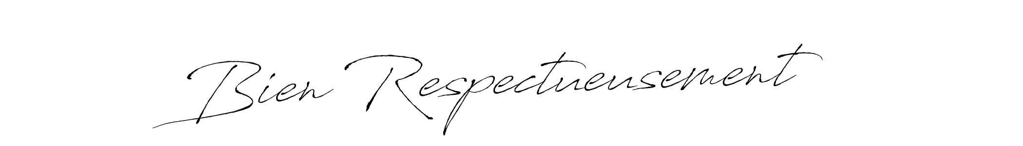 Create a beautiful signature design for name Bien Respectueusement. With this signature (Antro_Vectra) fonts, you can make a handwritten signature for free. Bien Respectueusement signature style 6 images and pictures png