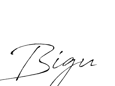 Use a signature maker to create a handwritten signature online. With this signature software, you can design (Antro_Vectra) your own signature for name Bigu. Bigu signature style 6 images and pictures png