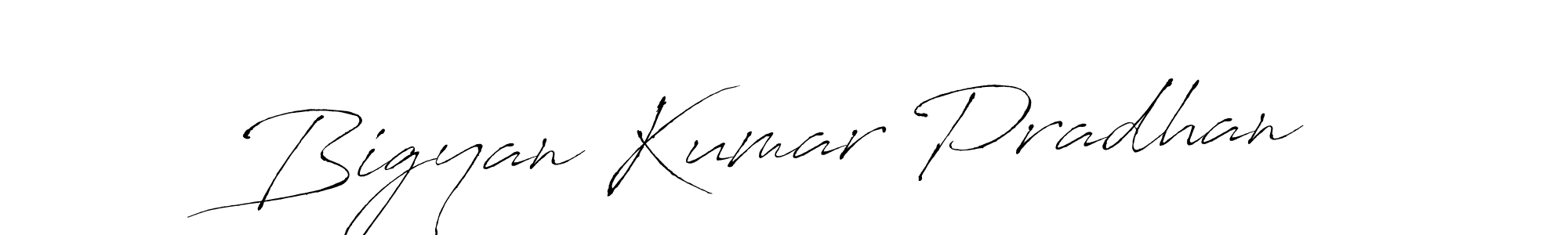 Make a beautiful signature design for name Bigyan Kumar Pradhan. With this signature (Antro_Vectra) style, you can create a handwritten signature for free. Bigyan Kumar Pradhan signature style 6 images and pictures png