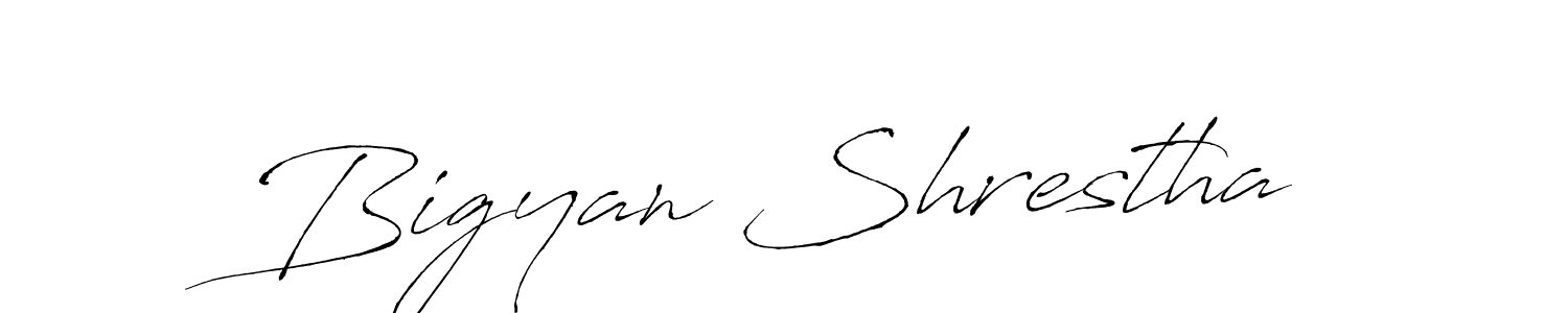 Design your own signature with our free online signature maker. With this signature software, you can create a handwritten (Antro_Vectra) signature for name Bigyan Shrestha. Bigyan Shrestha signature style 6 images and pictures png