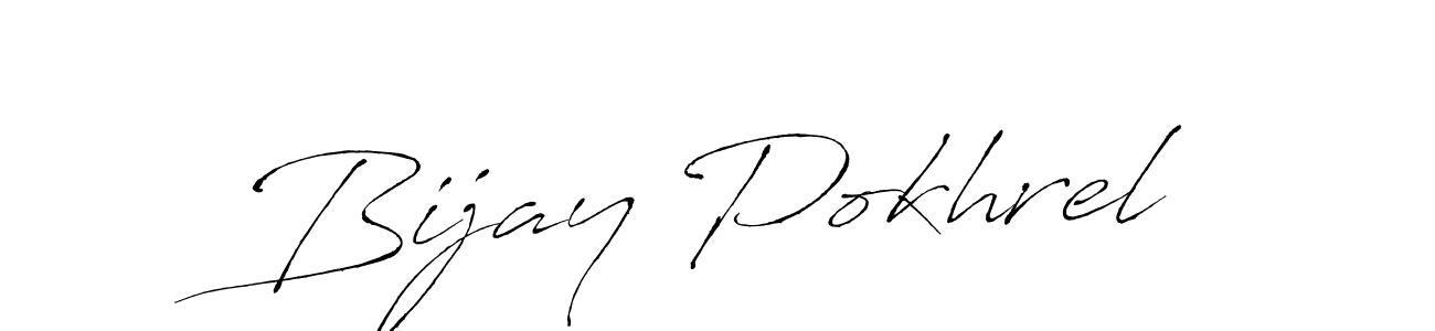 Create a beautiful signature design for name Bijay Pokhrel. With this signature (Antro_Vectra) fonts, you can make a handwritten signature for free. Bijay Pokhrel signature style 6 images and pictures png