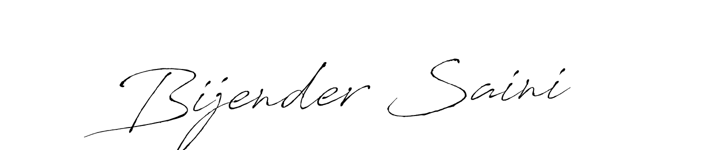 Make a beautiful signature design for name Bijender Saini. With this signature (Antro_Vectra) style, you can create a handwritten signature for free. Bijender Saini signature style 6 images and pictures png