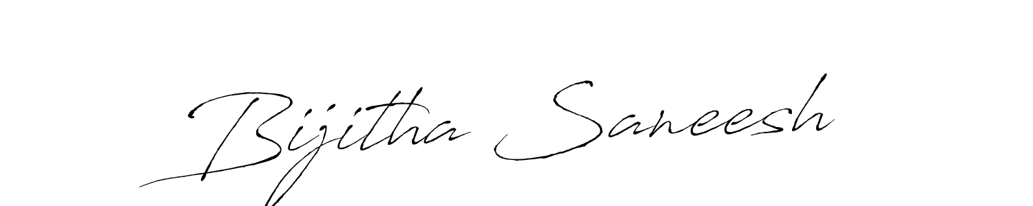 Antro_Vectra is a professional signature style that is perfect for those who want to add a touch of class to their signature. It is also a great choice for those who want to make their signature more unique. Get Bijitha Saneesh name to fancy signature for free. Bijitha Saneesh signature style 6 images and pictures png