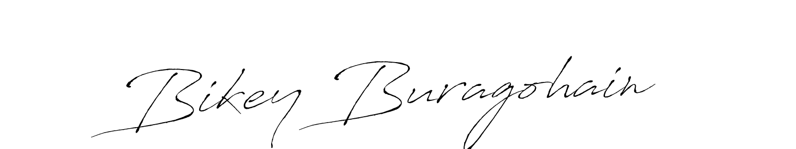 How to make Bikey Buragohain name signature. Use Antro_Vectra style for creating short signs online. This is the latest handwritten sign. Bikey Buragohain signature style 6 images and pictures png