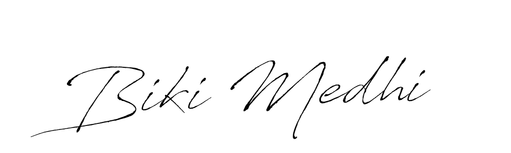 How to make Biki Medhi name signature. Use Antro_Vectra style for creating short signs online. This is the latest handwritten sign. Biki Medhi signature style 6 images and pictures png