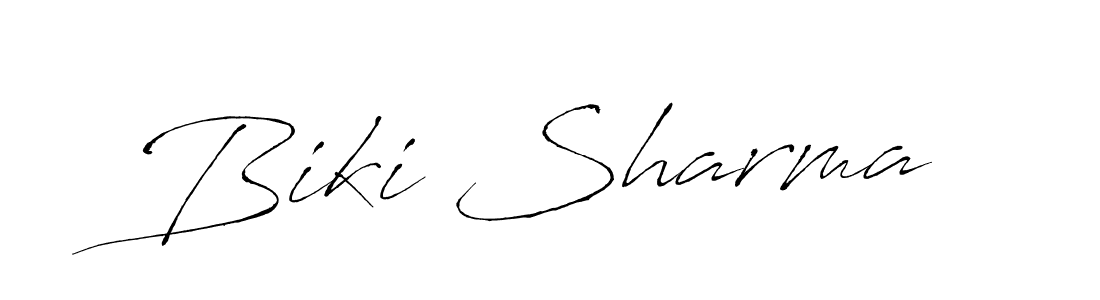 Make a beautiful signature design for name Biki Sharma. With this signature (Antro_Vectra) style, you can create a handwritten signature for free. Biki Sharma signature style 6 images and pictures png