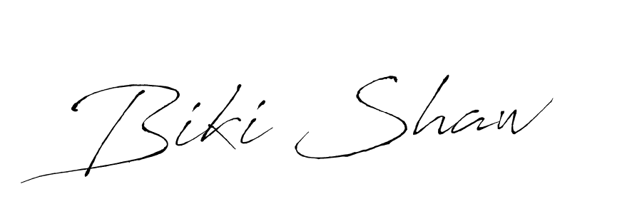 Make a beautiful signature design for name Biki Shaw. With this signature (Antro_Vectra) style, you can create a handwritten signature for free. Biki Shaw signature style 6 images and pictures png