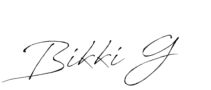 Make a beautiful signature design for name Bikki G. With this signature (Antro_Vectra) style, you can create a handwritten signature for free. Bikki G signature style 6 images and pictures png