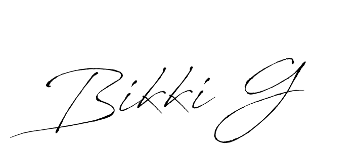 Make a beautiful signature design for name Bikki G. With this signature (Antro_Vectra) style, you can create a handwritten signature for free. Bikki G signature style 6 images and pictures png