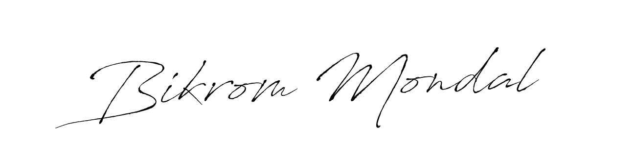 Antro_Vectra is a professional signature style that is perfect for those who want to add a touch of class to their signature. It is also a great choice for those who want to make their signature more unique. Get Bikrom Mondal name to fancy signature for free. Bikrom Mondal signature style 6 images and pictures png