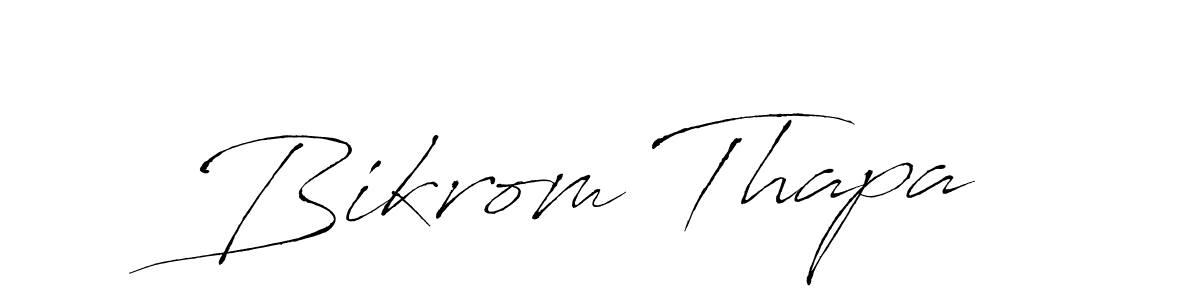 The best way (Antro_Vectra) to make a short signature is to pick only two or three words in your name. The name Bikrom Thapa include a total of six letters. For converting this name. Bikrom Thapa signature style 6 images and pictures png