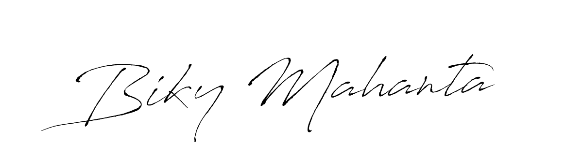 You should practise on your own different ways (Antro_Vectra) to write your name (Biky Mahanta) in signature. don't let someone else do it for you. Biky Mahanta signature style 6 images and pictures png