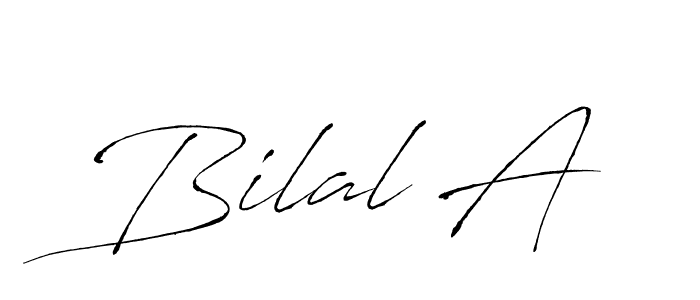 Use a signature maker to create a handwritten signature online. With this signature software, you can design (Antro_Vectra) your own signature for name Bilal A. Bilal A signature style 6 images and pictures png