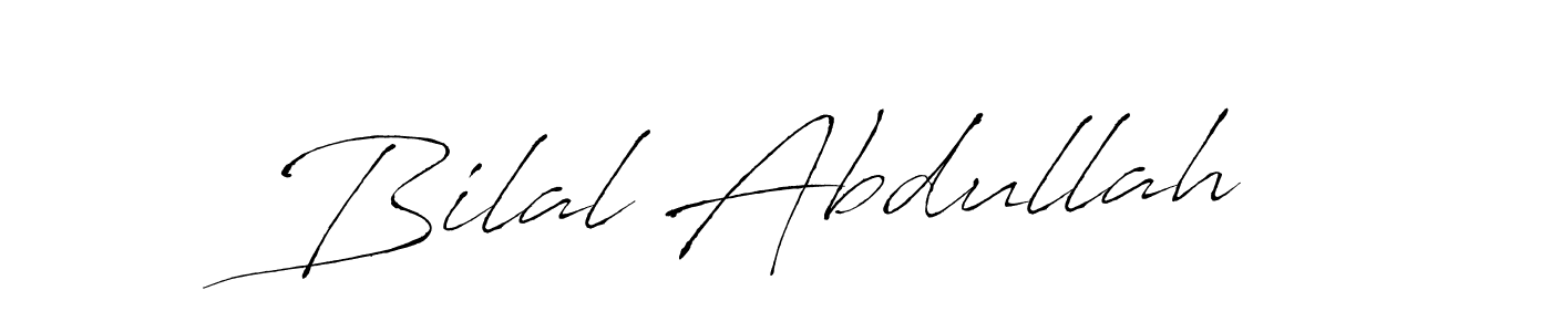 How to make Bilal Abdullah name signature. Use Antro_Vectra style for creating short signs online. This is the latest handwritten sign. Bilal Abdullah signature style 6 images and pictures png