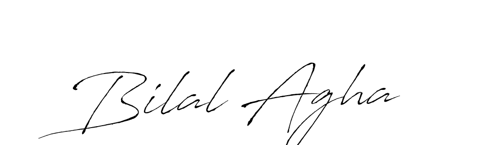 Design your own signature with our free online signature maker. With this signature software, you can create a handwritten (Antro_Vectra) signature for name Bilal Agha. Bilal Agha signature style 6 images and pictures png