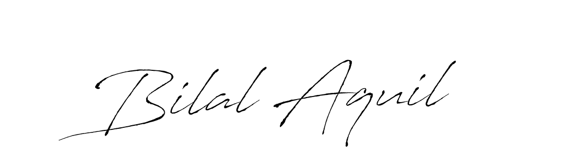 Antro_Vectra is a professional signature style that is perfect for those who want to add a touch of class to their signature. It is also a great choice for those who want to make their signature more unique. Get Bilal Aquil name to fancy signature for free. Bilal Aquil signature style 6 images and pictures png