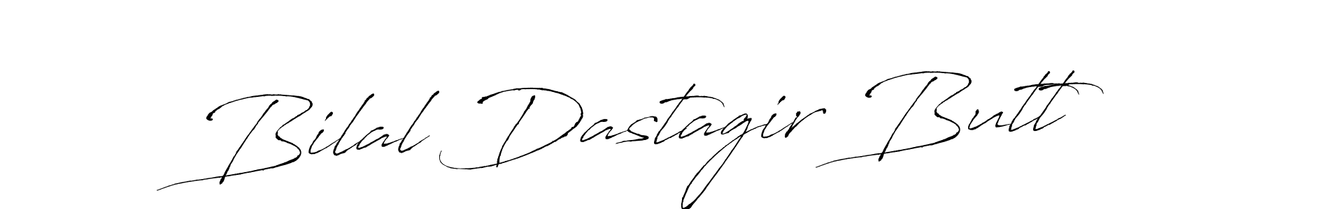 Make a beautiful signature design for name Bilal Dastagir Butt. With this signature (Antro_Vectra) style, you can create a handwritten signature for free. Bilal Dastagir Butt signature style 6 images and pictures png