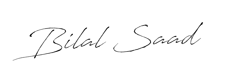 The best way (Antro_Vectra) to make a short signature is to pick only two or three words in your name. The name Bilal Saad include a total of six letters. For converting this name. Bilal Saad signature style 6 images and pictures png