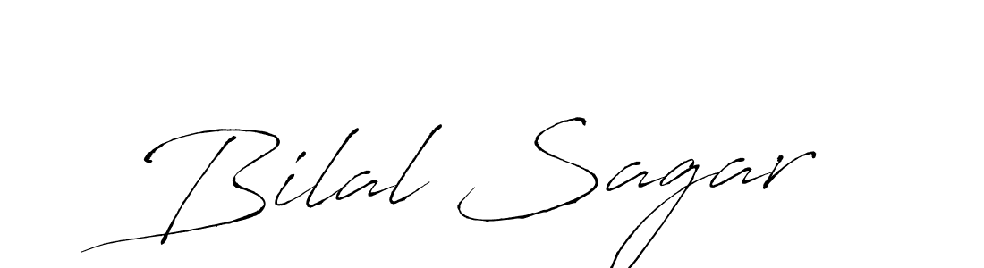 How to make Bilal Sagar name signature. Use Antro_Vectra style for creating short signs online. This is the latest handwritten sign. Bilal Sagar signature style 6 images and pictures png