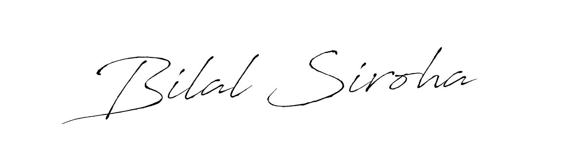 Design your own signature with our free online signature maker. With this signature software, you can create a handwritten (Antro_Vectra) signature for name Bilal Siroha. Bilal Siroha signature style 6 images and pictures png