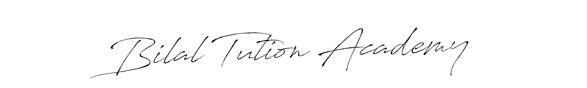 How to make Bilal Tution Academy name signature. Use Antro_Vectra style for creating short signs online. This is the latest handwritten sign. Bilal Tution Academy signature style 6 images and pictures png