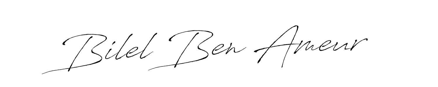 Antro_Vectra is a professional signature style that is perfect for those who want to add a touch of class to their signature. It is also a great choice for those who want to make their signature more unique. Get Bilel Ben Ameur name to fancy signature for free. Bilel Ben Ameur signature style 6 images and pictures png