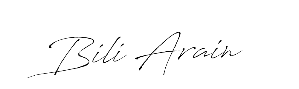 The best way (Antro_Vectra) to make a short signature is to pick only two or three words in your name. The name Bili Arain include a total of six letters. For converting this name. Bili Arain signature style 6 images and pictures png