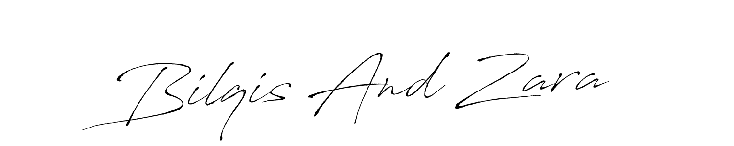 Antro_Vectra is a professional signature style that is perfect for those who want to add a touch of class to their signature. It is also a great choice for those who want to make their signature more unique. Get Bilqis And Zara name to fancy signature for free. Bilqis And Zara signature style 6 images and pictures png