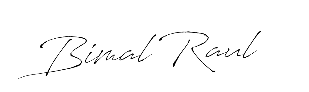 How to make Bimal Raul name signature. Use Antro_Vectra style for creating short signs online. This is the latest handwritten sign. Bimal Raul signature style 6 images and pictures png