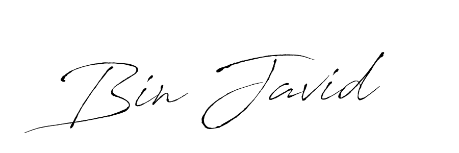 Make a beautiful signature design for name Bin Javid. With this signature (Antro_Vectra) style, you can create a handwritten signature for free. Bin Javid signature style 6 images and pictures png