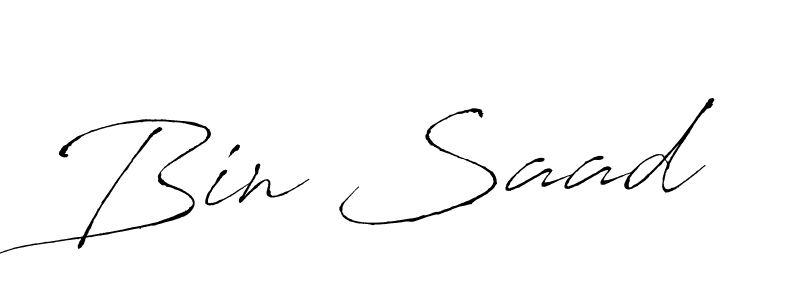 Create a beautiful signature design for name Bin Saad. With this signature (Antro_Vectra) fonts, you can make a handwritten signature for free. Bin Saad signature style 6 images and pictures png