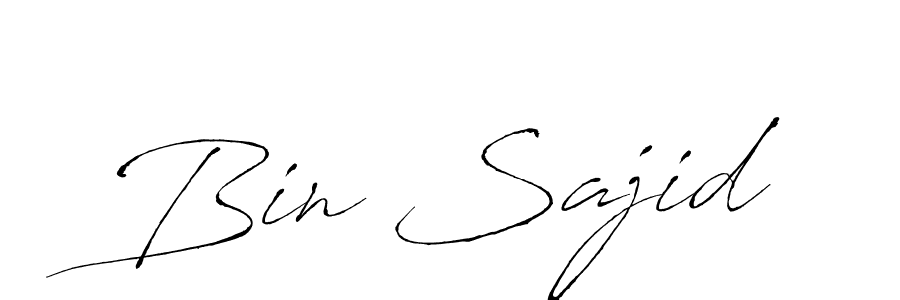 How to make Bin Sajid name signature. Use Antro_Vectra style for creating short signs online. This is the latest handwritten sign. Bin Sajid signature style 6 images and pictures png