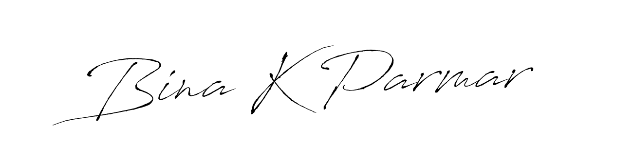 Also we have Bina K Parmar name is the best signature style. Create professional handwritten signature collection using Antro_Vectra autograph style. Bina K Parmar signature style 6 images and pictures png