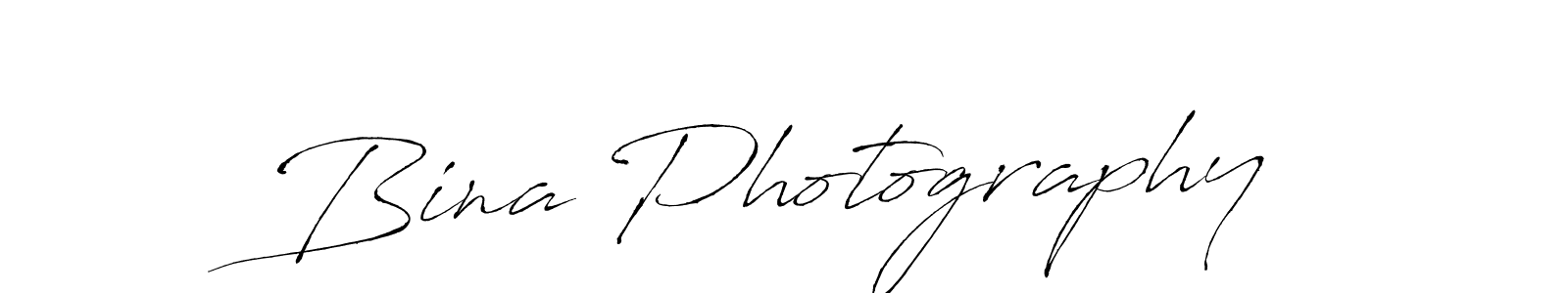 Bina Photography stylish signature style. Best Handwritten Sign (Antro_Vectra) for my name. Handwritten Signature Collection Ideas for my name Bina Photography. Bina Photography signature style 6 images and pictures png