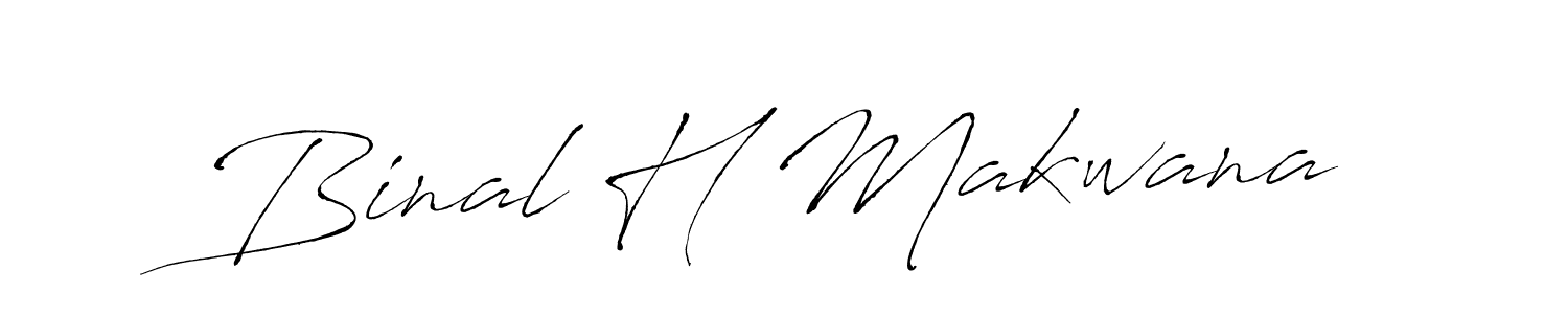 Make a beautiful signature design for name Binal H Makwana. With this signature (Antro_Vectra) style, you can create a handwritten signature for free. Binal H Makwana signature style 6 images and pictures png
