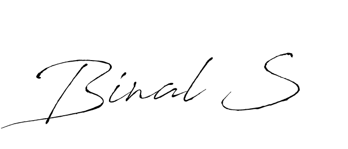 Make a beautiful signature design for name Binal S. With this signature (Antro_Vectra) style, you can create a handwritten signature for free. Binal S signature style 6 images and pictures png