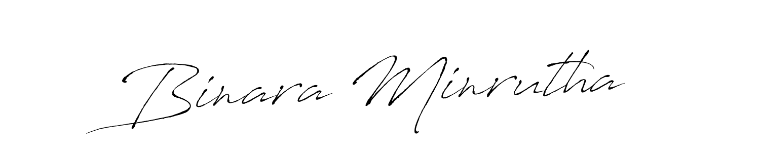 Make a beautiful signature design for name Binara Minrutha. With this signature (Antro_Vectra) style, you can create a handwritten signature for free. Binara Minrutha signature style 6 images and pictures png