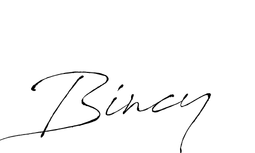 Make a beautiful signature design for name Bincy. With this signature (Antro_Vectra) style, you can create a handwritten signature for free. Bincy signature style 6 images and pictures png