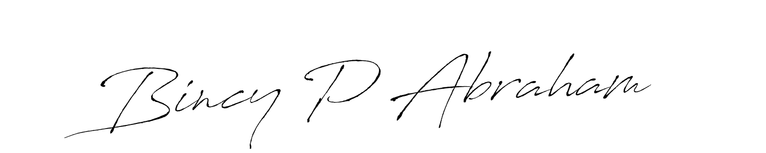 Bincy P Abraham stylish signature style. Best Handwritten Sign (Antro_Vectra) for my name. Handwritten Signature Collection Ideas for my name Bincy P Abraham. Bincy P Abraham signature style 6 images and pictures png