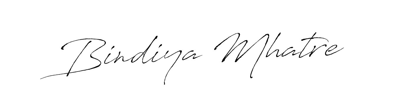 Design your own signature with our free online signature maker. With this signature software, you can create a handwritten (Antro_Vectra) signature for name Bindiya Mhatre. Bindiya Mhatre signature style 6 images and pictures png