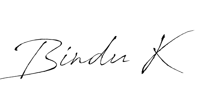 Bindu K stylish signature style. Best Handwritten Sign (Antro_Vectra) for my name. Handwritten Signature Collection Ideas for my name Bindu K. Bindu K signature style 6 images and pictures png