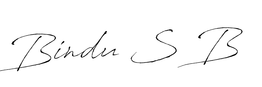 Make a beautiful signature design for name Bindu S B. With this signature (Antro_Vectra) style, you can create a handwritten signature for free. Bindu S B signature style 6 images and pictures png